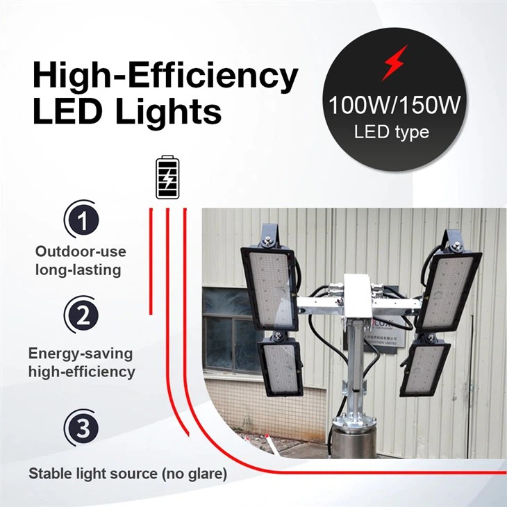 HiSKID Solar Light Tower – High-Output, Off-Grid Lighting For Professional Sites high quality