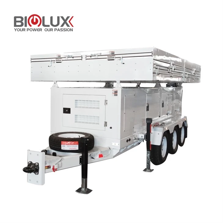 Hitech Hybrid-Hydraulik-Solar-Anhänger-Lichtmast
