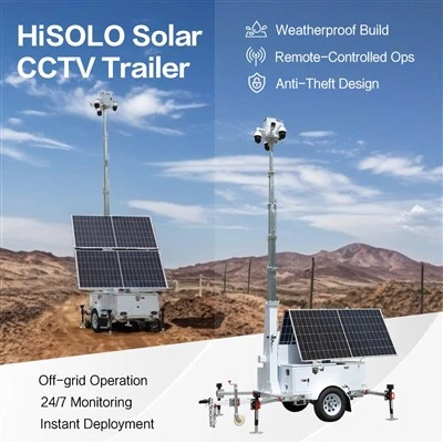 Mobiler CCTV-Anhänger, Sicherheitsüberwachung, Solar-Anhänger, tragbare CCTV-Sicherheit, für den Außenbereich