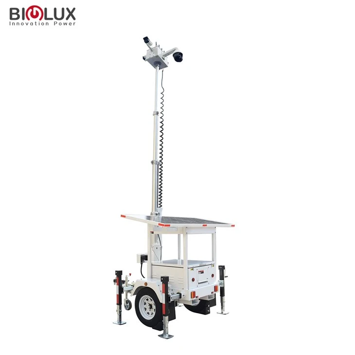 Mobiler CCTV-Anhänger zusammen mit Solargenerator