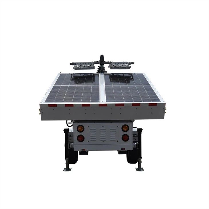 Mobile Solar Lights Trailer With LED Lights